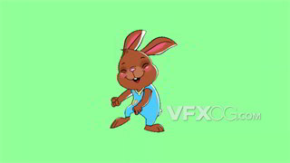 背景视频素材卡通可爱小兔节奏跟随音乐摇摆动画