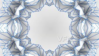 VJ视频素材塑料纸状折叠花纹图案变化万花筒