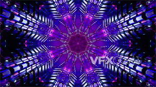 VJ视频素材科技绚烂闪烁动感花型隧道