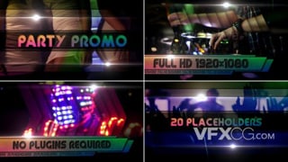 复古八零风格酒吧disco蹦迪幻灯片宣传视频AE模板