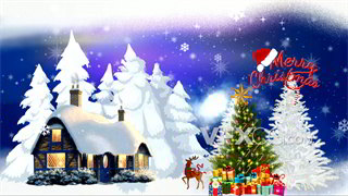 背景视频素材白色雪花浪漫唯美冬季圣诞节动画