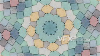 VJ视频素材复古多样彩色墙砖花纹变化