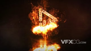 火焰烟雾自上而下锻造logo动画视频片头AE模板
