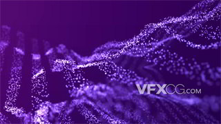 背景视频素材紫色迷幻唯美波浪起伏变动粒子
