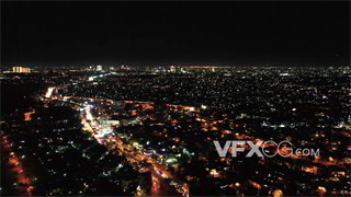 实拍视频繁华都市夜景璀璨高空全景拍摄4K分辨率