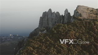 实拍视频高空拍摄雄伟壮阔险峻山脉4K分辨率
