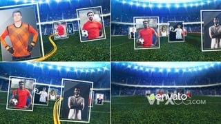 足球场竞技体育赛事运动人物介绍动画视频开场片头AE模板