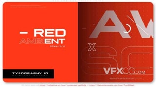 活力时尚红色背景文字排版小故障宣传开场视频AE模板