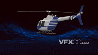 背景视频素材直升机盘旋飞行穿越模拟山川场景
