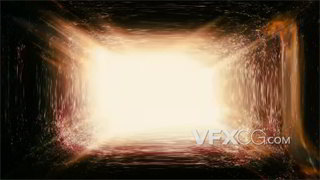 VJ视频素材光芒四射流动科技隧道4K分辨率