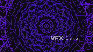 VJ视频素材多彩渐变色线条万花筒图案变化
