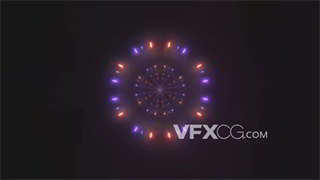 VJ视频素材彩色发散光束耀眼科技隧道4K分辨率