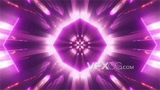 VJ视频素材梦幻炫酷紫色延伸感科技隧道4K分辨率