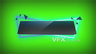 背景视频素材绿幕背景抠像方形三角荧光闪烁对话框