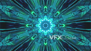 VJ视频素材万花筒花纹图案变动穿越隧道4K分辨率
