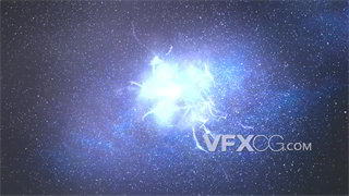 背景视频素材宇宙璀璨星河簇状闪电光芒特效