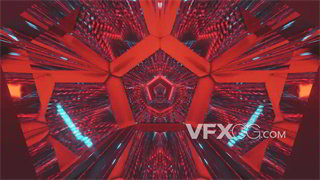 VJ视频素材五边形耀眼光彩变速延伸科技隧道