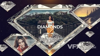 立体水晶钻石相框照片宣传幻灯片视频相册AE模板