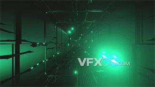 VJ视频素材顶层封闭空间延伸科技隧道4K分辨率