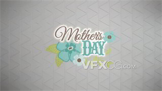背景视频素材庆祝母亲节快乐英文字母特效片段