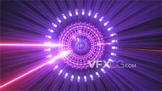 VJ视频素材光线发散星际穿越科技隧道