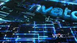 电子技术数字化光纤线路展示logo动画视频片头AE模板