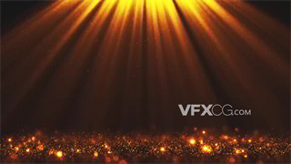 VJ视频素材企业晚会颁奖庆典金色闪光粒子4K分辨率