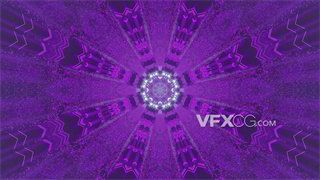 VJ视频素材紫色箭头曼陀罗缓慢穿梭科技隧道