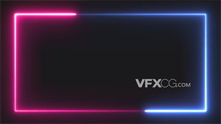 VJ视频素材红蓝两色霓虹光束追逐变化4K分辨率