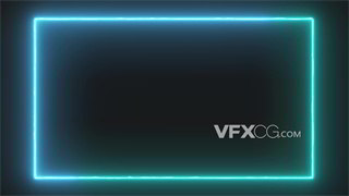 VJ视频素材主色调蓝色渐变霓虹灯线条动画