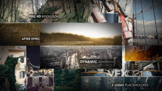 直线动态滑行城市照片展示幻灯片视频宣传片AE模板