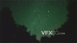 背景视频素材挣破夜幕绿色星空延时拍摄