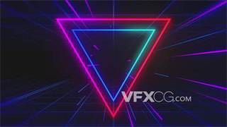 VJ视频素材荧光霓虹线条图形光束穿梭4K分辨率