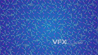 背景视频素材霓虹线条三角图形循环变化