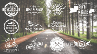 12种自信车徽章图形文字标题动画视频AE模板