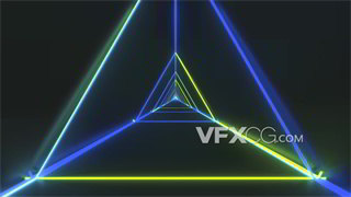 VJ视频素材简单线条组成空间层次鲜明科技隧道
