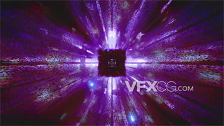 VJ视频素材星际银河光点粒子层次延伸科技隧道