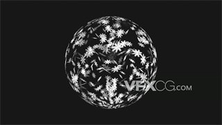 背景视频素材雪花图案组合球形循环动画
