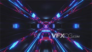 VJ视频素材未来多彩设计科技走廊4K分辨率