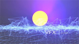 VJ视频素材线条星体繁星布满天空霓虹效果
