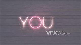 VJ视频素材情人节浪漫表白霓虹变化灯牌