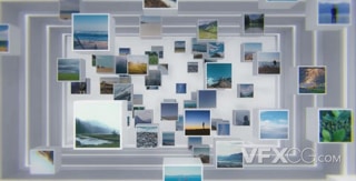 立体方块照片向后退组成马赛克墙揭示公司logo动画视频AE模板