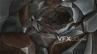 VJ视频素材金属质感立体层次黑洞科技隧道
