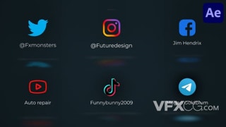 6个简单液体社交媒体软件展示logo动画视频AE模板