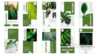 10种绿色自然热爱环境文字排版社交媒体短视频AE模板