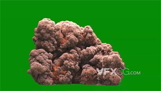 元素视频素材绿幕背景抠像炸弹爆炸烟雾特效