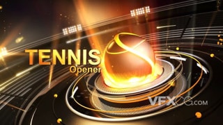 高科技金色网球旋转体育竞技游戏视频开场白AE模板