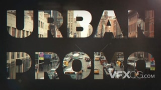黑白复古嘻哈风城市风采照片幻灯片视频AE模板