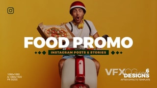 餐厅快餐配送食物宣传广告社交媒体分享短视频AE模板