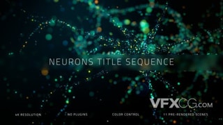 发光粒子神经中枢向外发散信息医学系列电影宣传视频AE模板